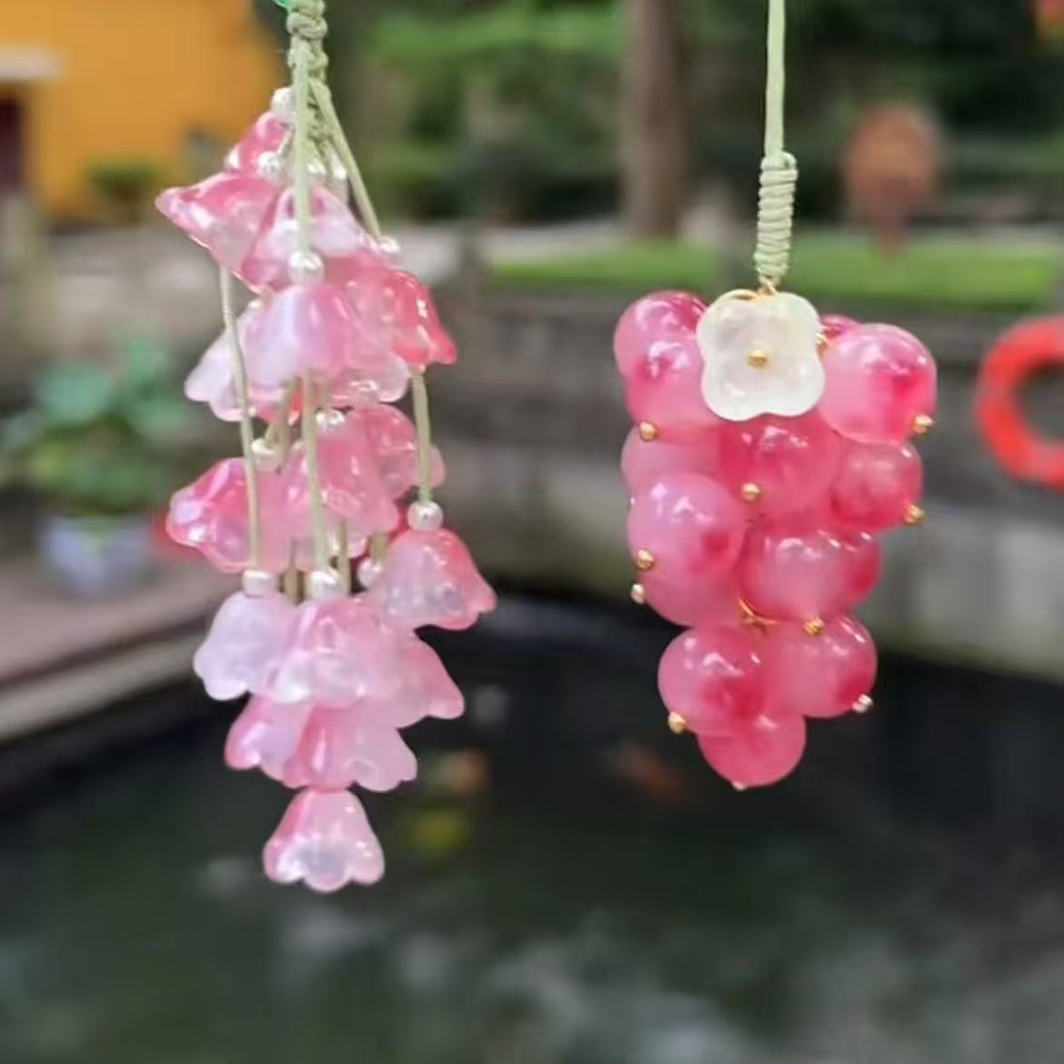 【Fortune Grapes】New Chinese Style Summer Red Grape Charm Keychain for Wealth & Prosperity
