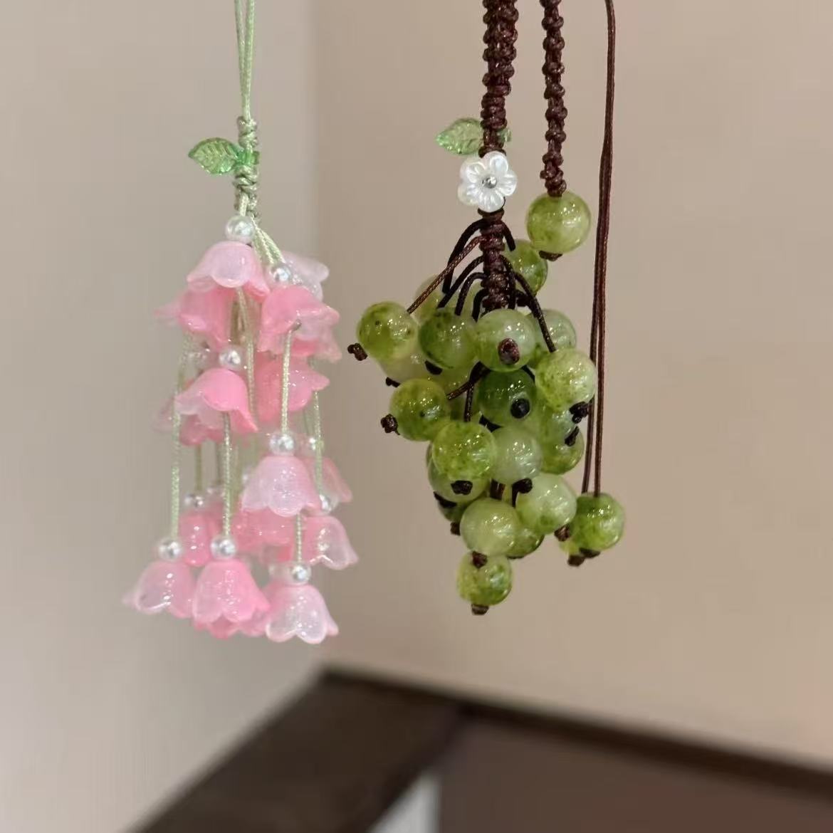 【Fortune Grapes】New Chinese Style Summer Red Grape Charm Keychain for Wealth & Prosperity