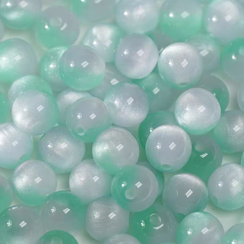 Resin cat eye beads - color-changing simulated cat eye stone round beads for DIY bracelets & necklaces crafting (12mm)