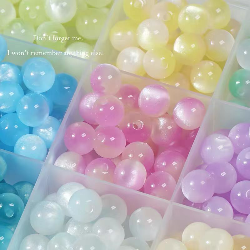 Resin cat eye beads - color-changing simulated cat eye stone round beads for DIY bracelets & necklaces crafting (12mm)