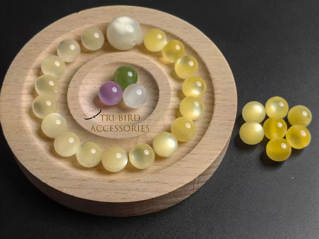 Resin cat eye beads - color-changing simulated cat eye stone round beads for DIY bracelets & necklaces crafting (12mm)