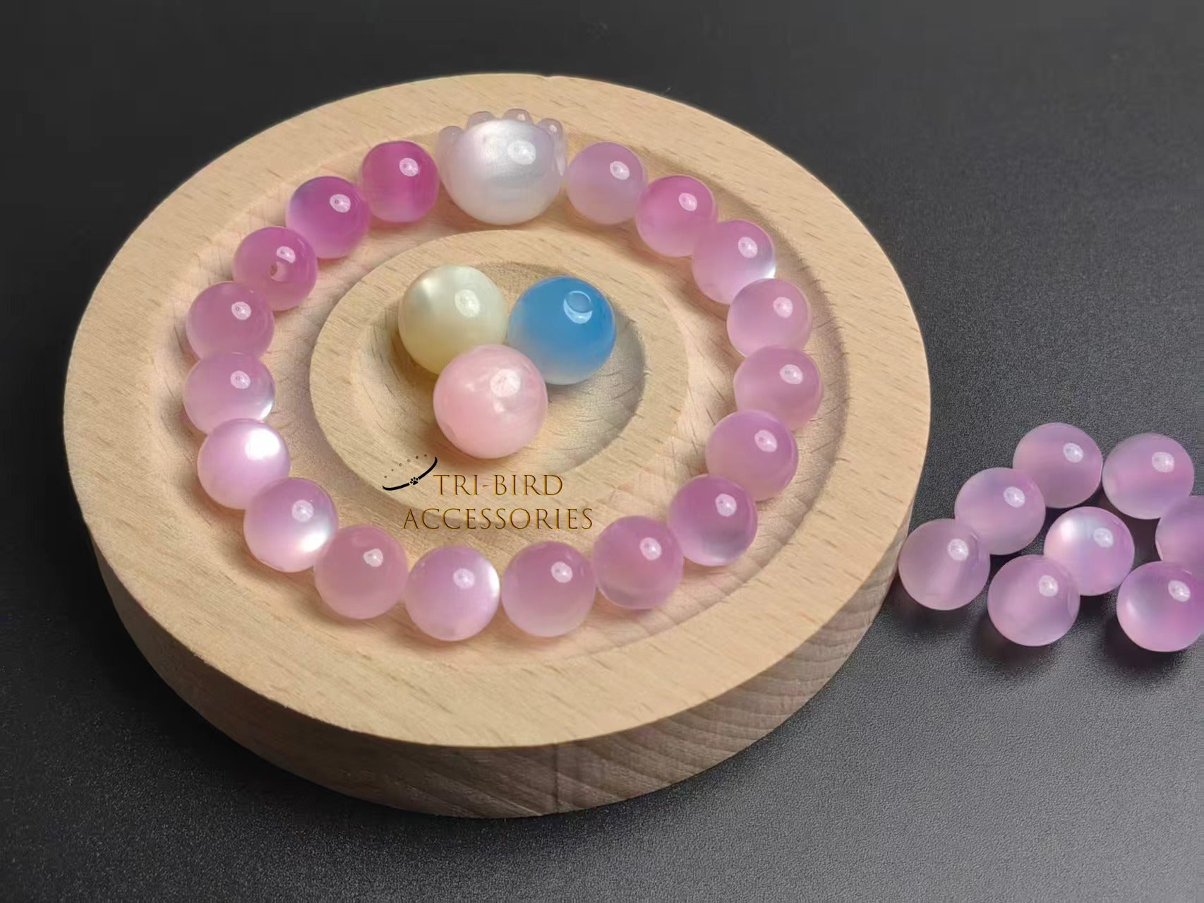 Resin cat eye beads - color-changing simulated cat eye stone round beads for DIY bracelets & necklaces crafting (12mm)