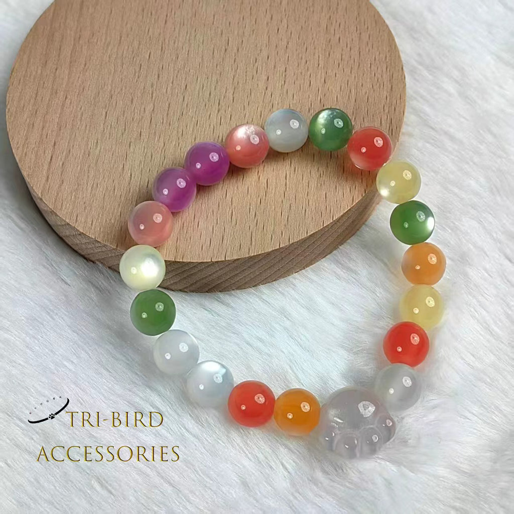 10mm【personal】 UV Color-Changing Beads | Rainbow Craft Spacer Beads | DIY Bracelet Making Bulk | Cat Eye Sun-Activated Glitter Beads