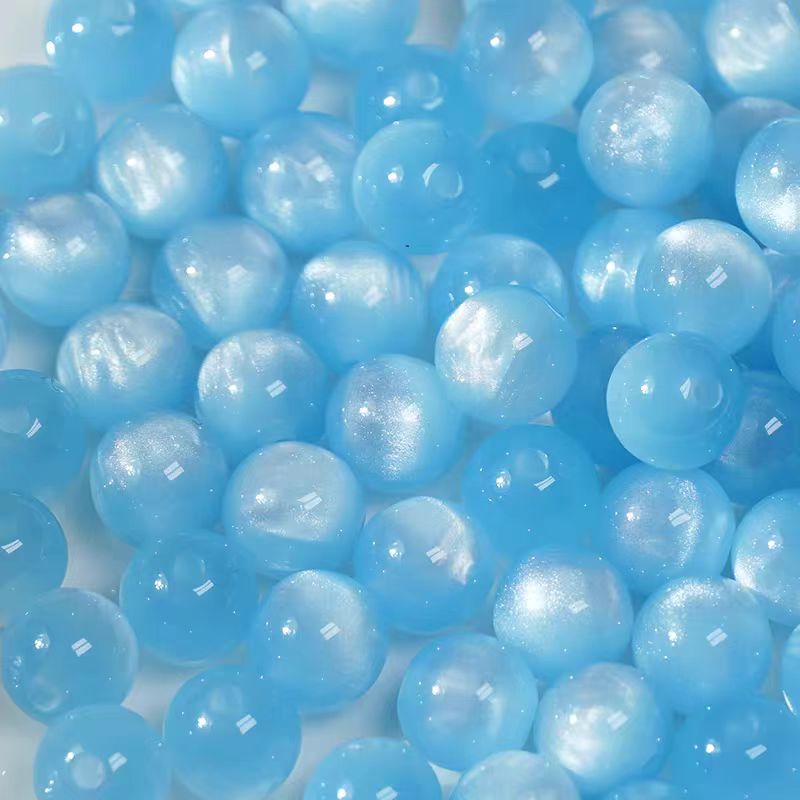 Resin cat eye beads - color-changing simulated cat eye stone round beads for DIY bracelets & necklaces crafting (12mm)
