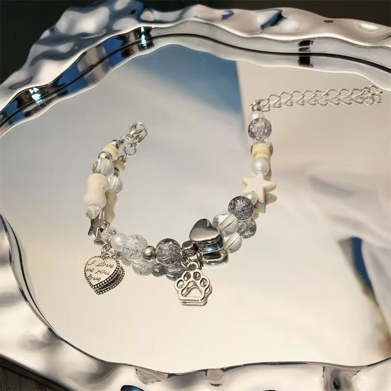 Cat Bead Stretch Bracelet - Dainty, Chic & Playful Animal Jewelry for Women